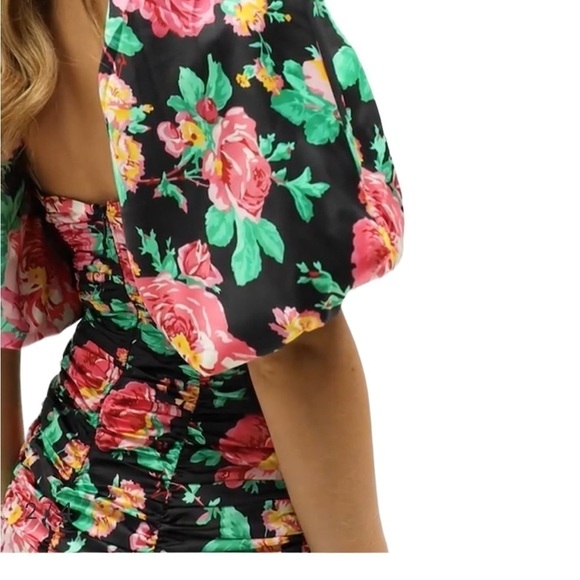 FOR LOVE & LEMONS Jolie Floral Puff Sleeve Mini Dress NEW - Picture 4 of 16
